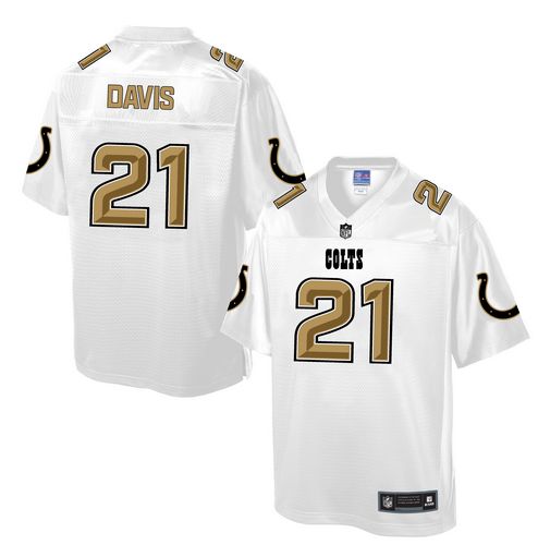 Men's Game Vontae Davis Nike Jersey White - #21 Pro Line Fashion NFL Indianapolis Colts